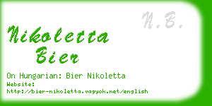 nikoletta bier business card